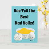 Vader Dag Pap Jokes Pun Food Eggs Cartoon Kaart (Gele Bloem)