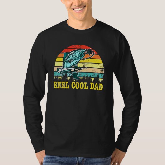 Vader Dag Retro Reel Cool Dad Vist Hun T-shirt (Voorkant)