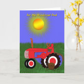 Vader-dag Vist pool en rode tractorkaart Kaart (Gele Bloem)