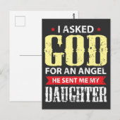 Vader Daughter Angel - Family Love Briefkaart (Voorkant / Achterkant)