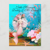 Vader Daughter Dance Little Mermaid Theme Uitnodiging Briefkaart (Voorkant)