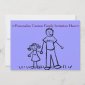 Vader Daughter Family Art, Aangepaste uitnodiging (Voorkant)