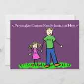 Vader Daughter Family Art, Aangepaste uitnodiging (Voorkant)