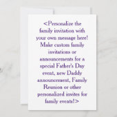 Vader Daughter Family Art, Aangepaste uitnodiging (Achterkant)