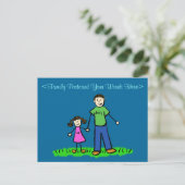 Vader Daughter Family Custom Art Briefkaart (Staand voorkant)