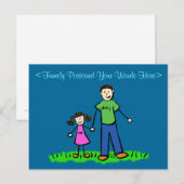 Vader Daughter Family Custom Art Briefkaart (Voorkant / Achterkant)