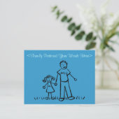 Vader Daughter Family Custom Art Briefkaart (Staand voorkant)