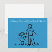 Vader Daughter Family Custom Art Briefkaart (Voorkant / Achterkant)