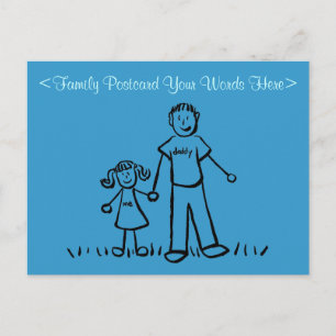 Vader Daughter Family Custom Art Briefkaart