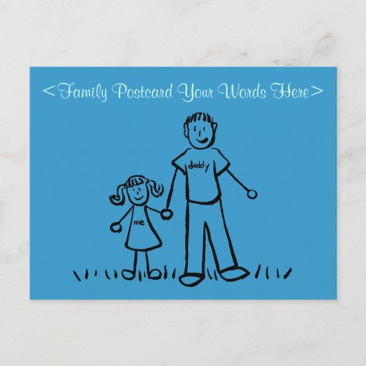 Vader Daughter Family Custom Art Briefkaart (Voorkant)