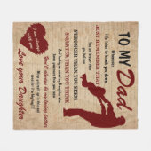 Vader Daughter Father Day Burgundy Fleece Deken (Voorkant (Horizontaal))