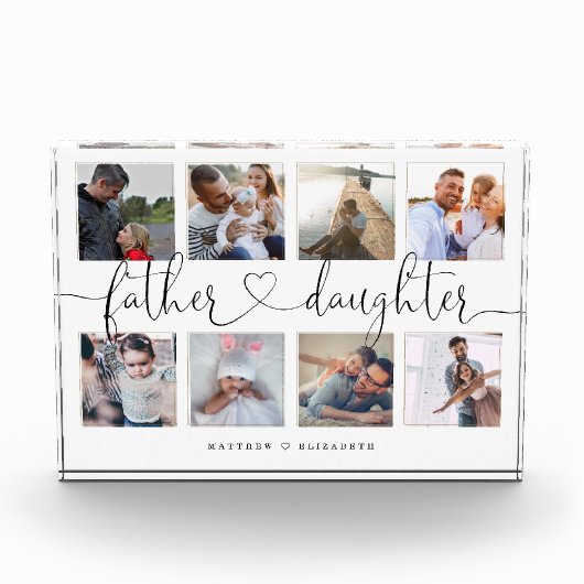 Vader Daughter Heart Script | Fotoraster collage Fotoblokken (Voorkant)