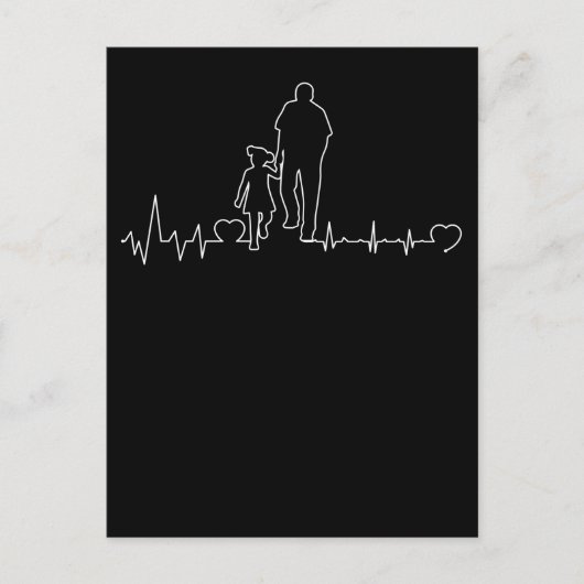 Vader Daughter Heartbeat Pap Child Bond Briefkaart (Voorkant)
