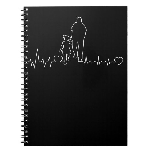 Vader Daughter Heartbeat Pap Child Bond Notitieboek (Voorkant)