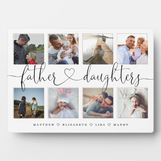 Vader Daughters Heart Script | Fotoraster collage Fotoplaat (voorkant)
