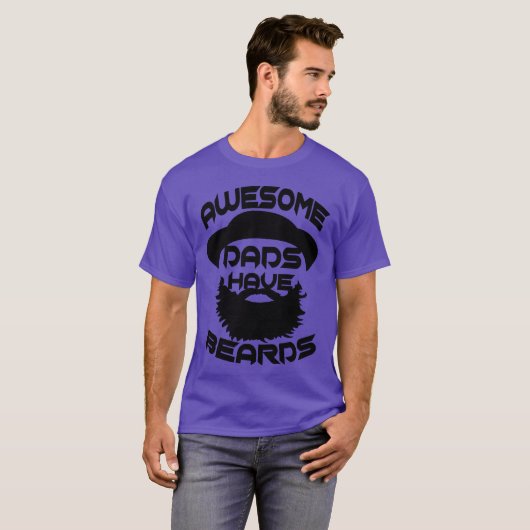 Vader Day Geweldige vaders hebben baarden retro T-shirt (Voorkant volledig)