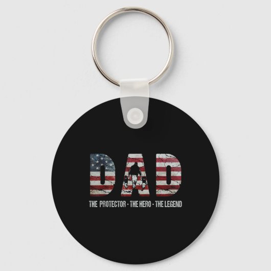 Vader de beschermer held legende Amerikaanse vlag Sleutelhanger (Voorkant)