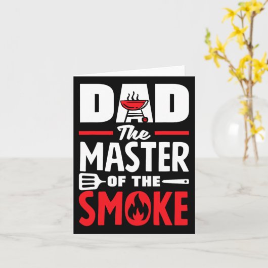 Vader, de meester van de rook Vaderdag BBQ Kaart (Gele Bloem)