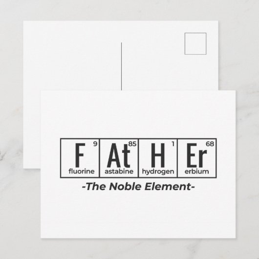 Vader de Noble Element Fathers Day Science Geek Briefkaart (Voorkant / Achterkant)