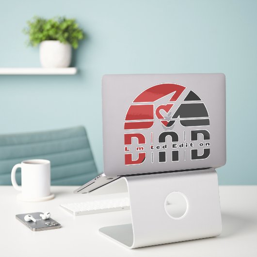 Vader: De onvoorwaardelijke liefde van een vader u Sticker (Laptop op bureau)