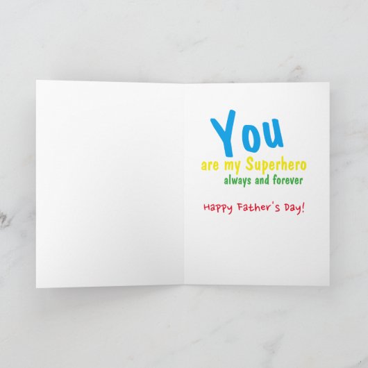 Vader de Superheld Vaderdag Kaart (Binnen)