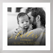 Vader Definition Elegant Script Black White Foto Folie Afdrukken (Voorkant)