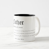 Vader Dictionary Persoonlijke definitie Cadeaus Tweekleurige Koffiemok (Voorkant rechts)