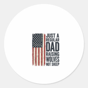 Vader die wolven opvoedt Patriottisch vintage shir Ronde Sticker