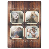 Vader Dochter Aangepast Instagram Foto Grid Klembord (Achterkant)