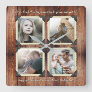 Vader Dochter Aangepast Instagram Foto Grid Vierkante Klok