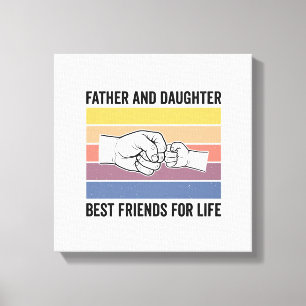 Vader Dochter Beste Vrienden voor het Leven Vintag Canvas Afdruk