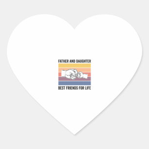 Vader Dochter Beste Vrienden voor het Leven Vintag Hart Sticker