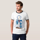 Vader Dochter Bond Vuurtoren Beste Papa Ooit Blauw T-shirt (Voorkant volledig)