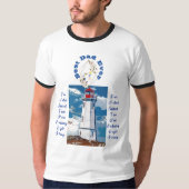 Vader Dochter Bond Vuurtoren Beste Papa Ooit Blauw T-shirt (Voorkant)