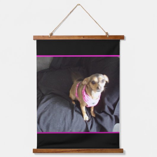 Vader Dochter Chihuahuas Hout Topped Tapestries Hangend Wandkleed (Voorkant)