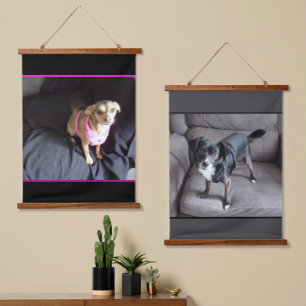 Vader Dochter Chihuahuas Hout Topped Tapestries Hangend Wandkleed
