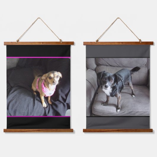 Vader Dochter Chihuahuas Hout Topped Tapestries Hangend Wandkleed (Dubbel)