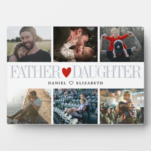 Vader Dochter Hart Foto Grid Collage Fotoplaat (voorkant)