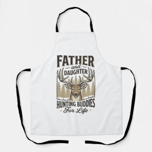 Vader Dochter Jacht Buddies Hert T-shirt Ontwerp_ Schort