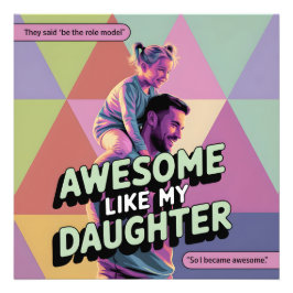 Vader Dochter Retro Art Wall Decor Rolmodel Gift Foto Afdruk