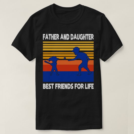 Vader dochter samen honkbal beste vrij t-shirt (Design voorkant)