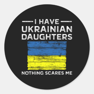 Vader Dochter Shirt Niets Maakt Me Bang Oekraïense Ronde Sticker