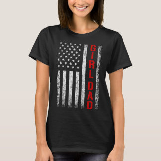 Vader Dochter Vader Van Meisjes Usa Vlag Vaderdag  T-shirt