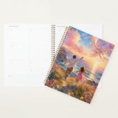 Vader & Dochter Vlieger Vliegen bij Oceaan Kliffen Planner (Display)