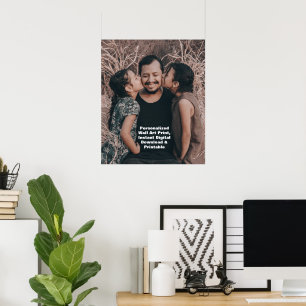 Vader & Dochters Foto Poster, Custom Family Art Poster