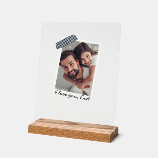 Vader Dochters Hart Script | Fotocollage Acryl Bord (Hoek)