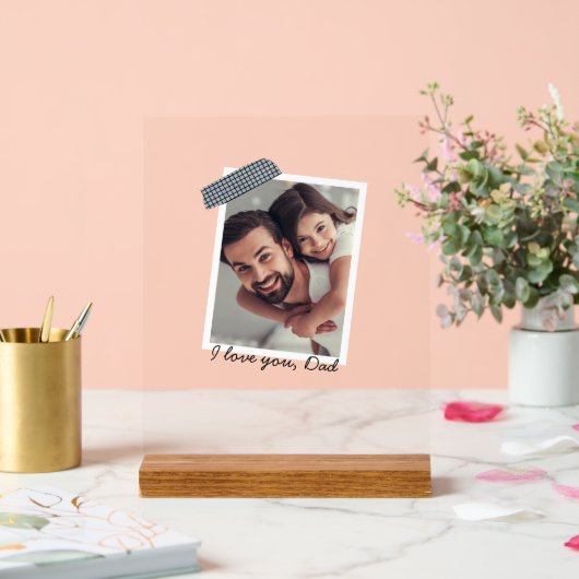 Vader Dochters Hart Script | Fotocollage Acryl Bord (Huwelijk)