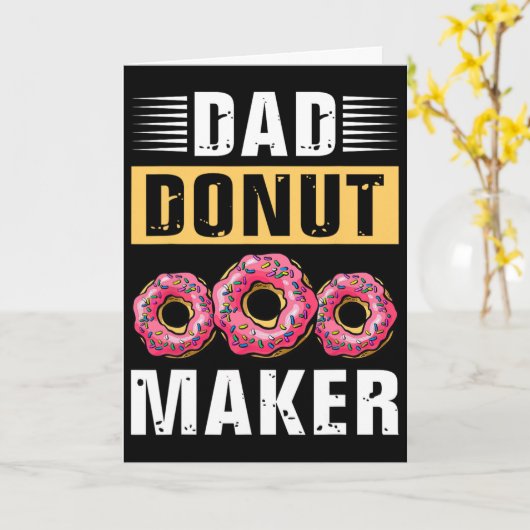 Vader Donut Maker Vaderdag Kaart (Gele Bloem)