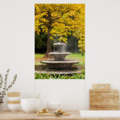 Vader door een boom in herfst, Duitsland Poster (Keuken)