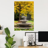 Vader door een boom in herfst, Duitsland Poster (Thuiskantoor)